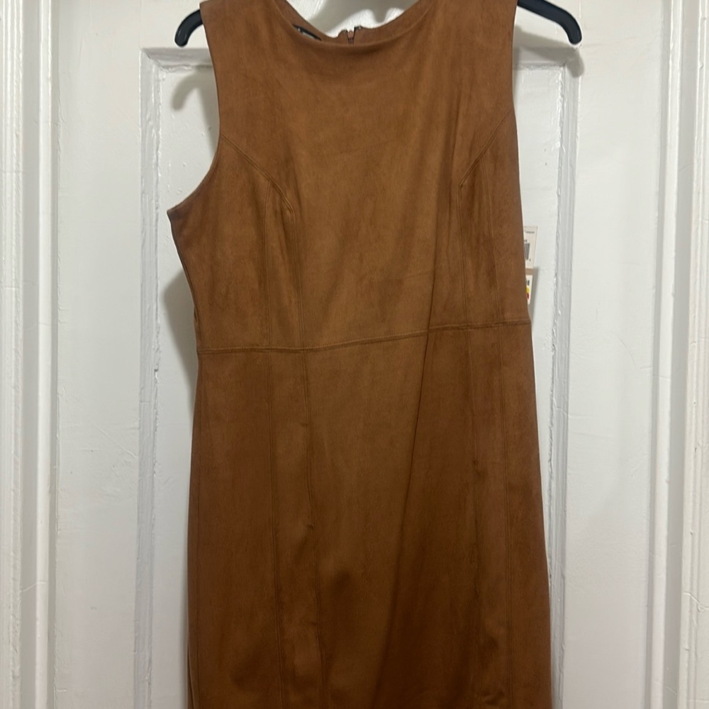 Women’s Tan Suede  sleeveless dress